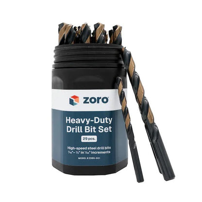 29-Piece Premium M2 HSS Drill Bit Set (1/16" - 1/2") #ZDBS-001